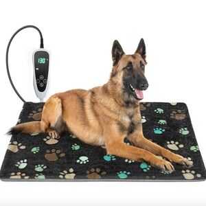 Size large Heated Dog Mat with Paw Print Design